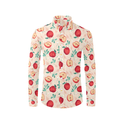 Apple Pattern Print Design AP06 Men's Long Sleeve Shirt