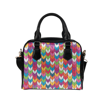 Knit Pattern Print Design 01 Shoulder Handbag