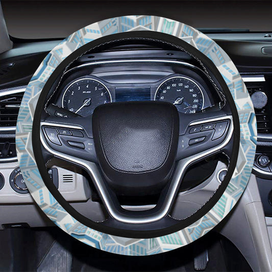 City  Pattern Print Design 03 Steering Wheel Cover with Elastic Edge