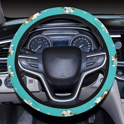 Beagle Pattern Print Design 05 Steering Wheel Cover with Elastic Edge