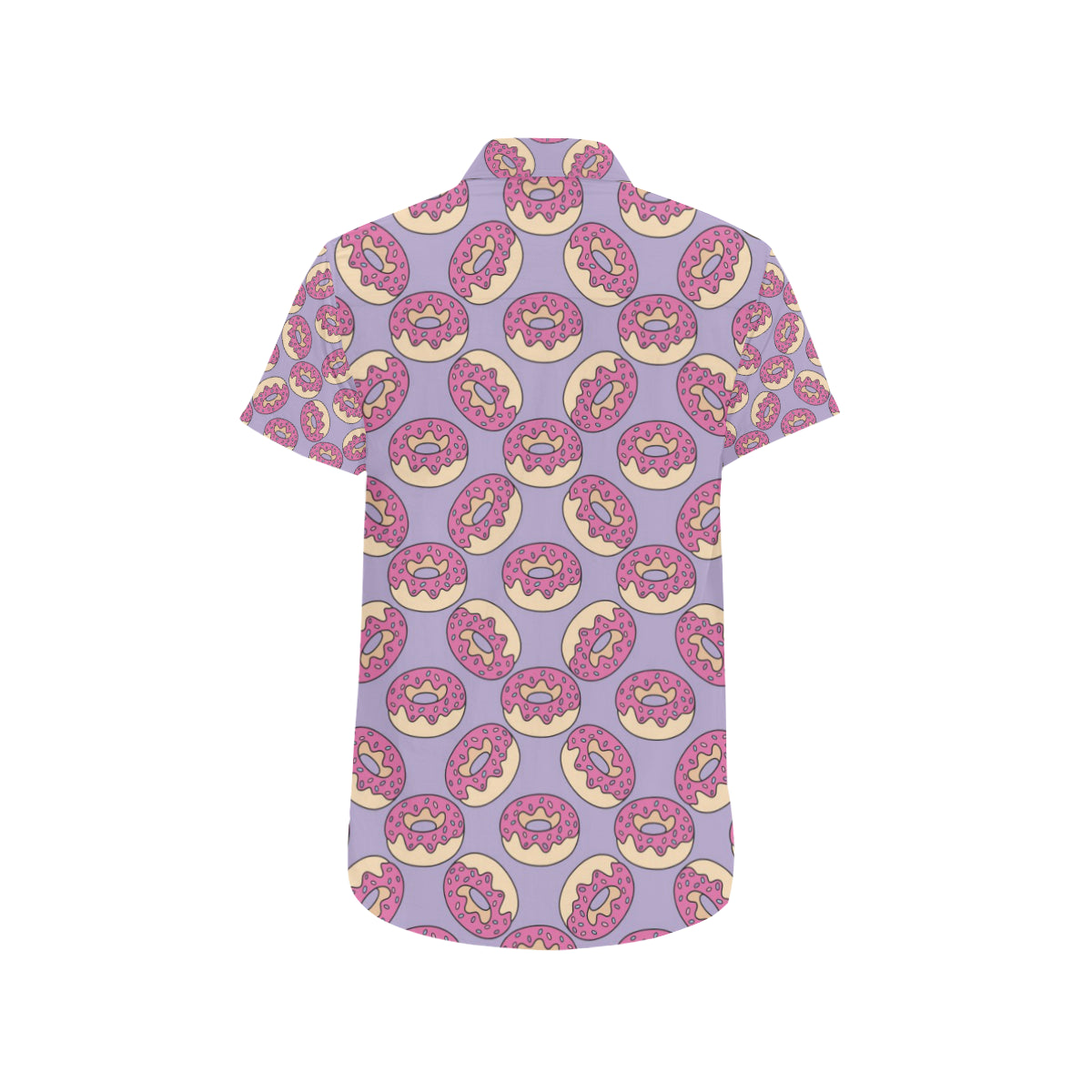 Donut Pattern Print Design DN015 Men's Short Sleeve Button Up Shirt