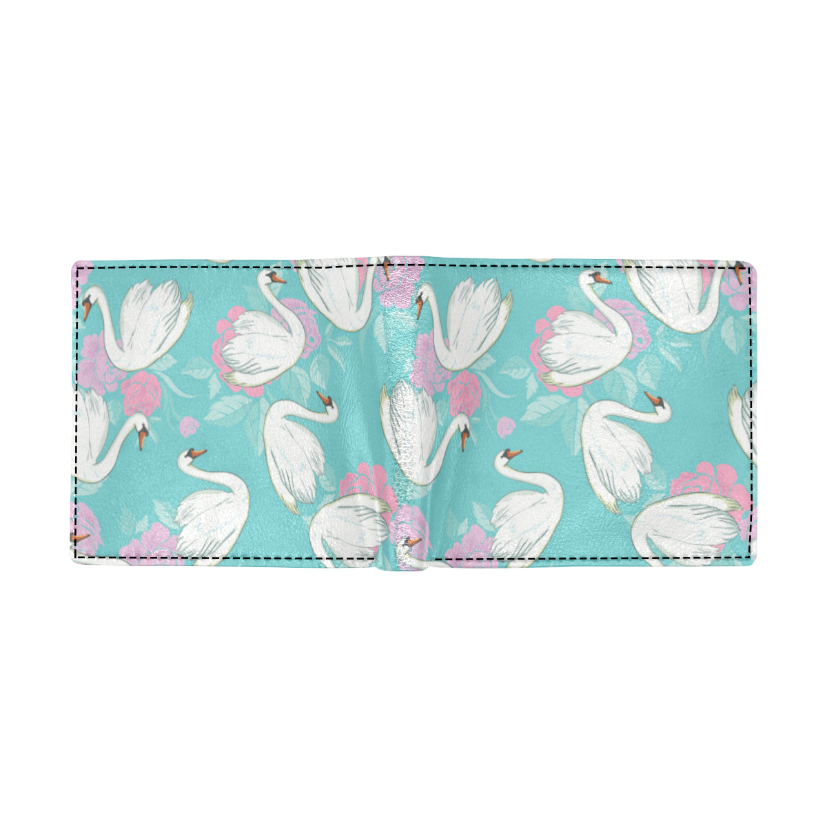 Swan Pattern Print Design 03 Men's ID Card Wallet