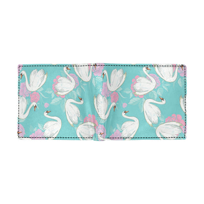 Swan Pattern Print Design 03 Men's ID Card Wallet