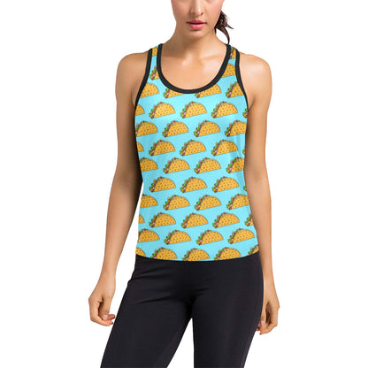 Taco Pattern Print Design TC03 Women's Racerback Tank Top