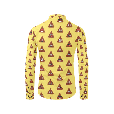 Emoji Poop Print Pattern Men's Long Sleeve Shirt