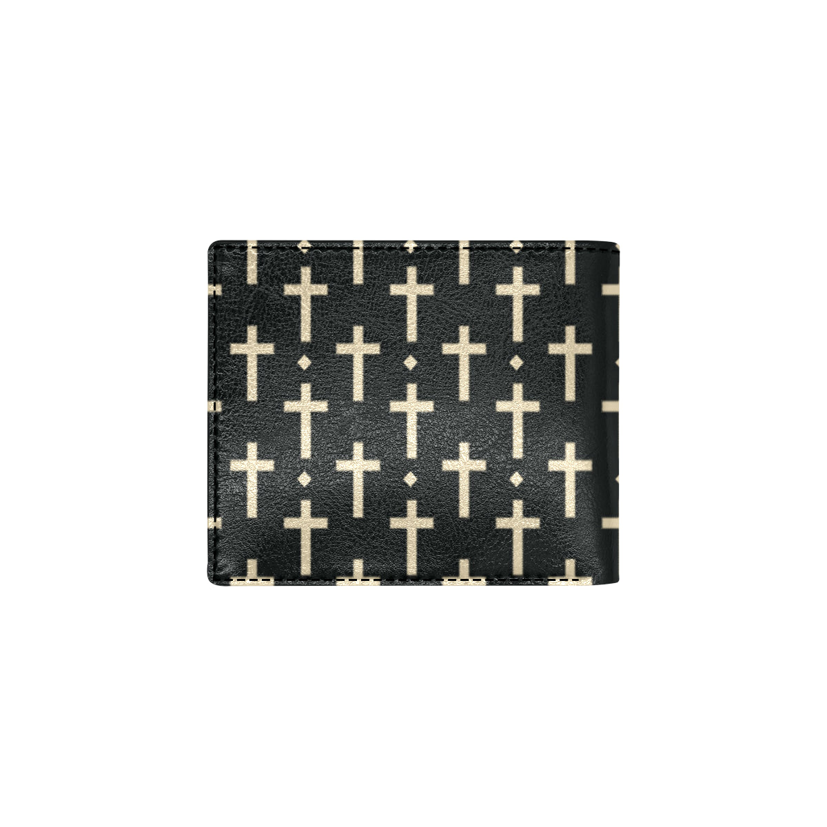 Cross Pattern Print Design 03 Men's ID Card Wallet