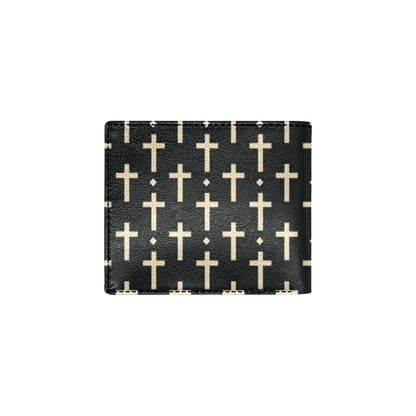Cross Pattern Print Design 03 Men's ID Card Wallet