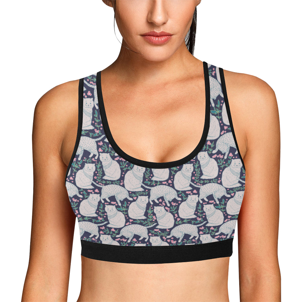 Cat Pattern Print Design 06 Sports Bra