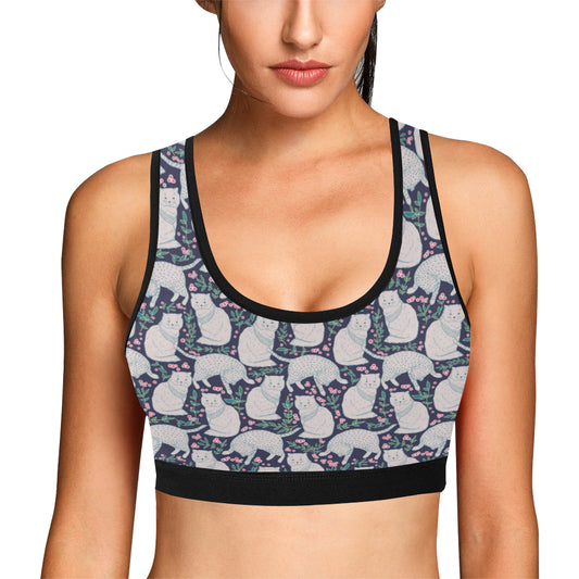Cat Pattern Print Design 06 Sports Bra