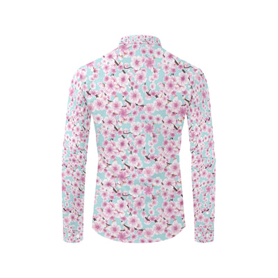 Cherry Blossom Pattern Print Design 01 Men's Long Sleeve Shirt