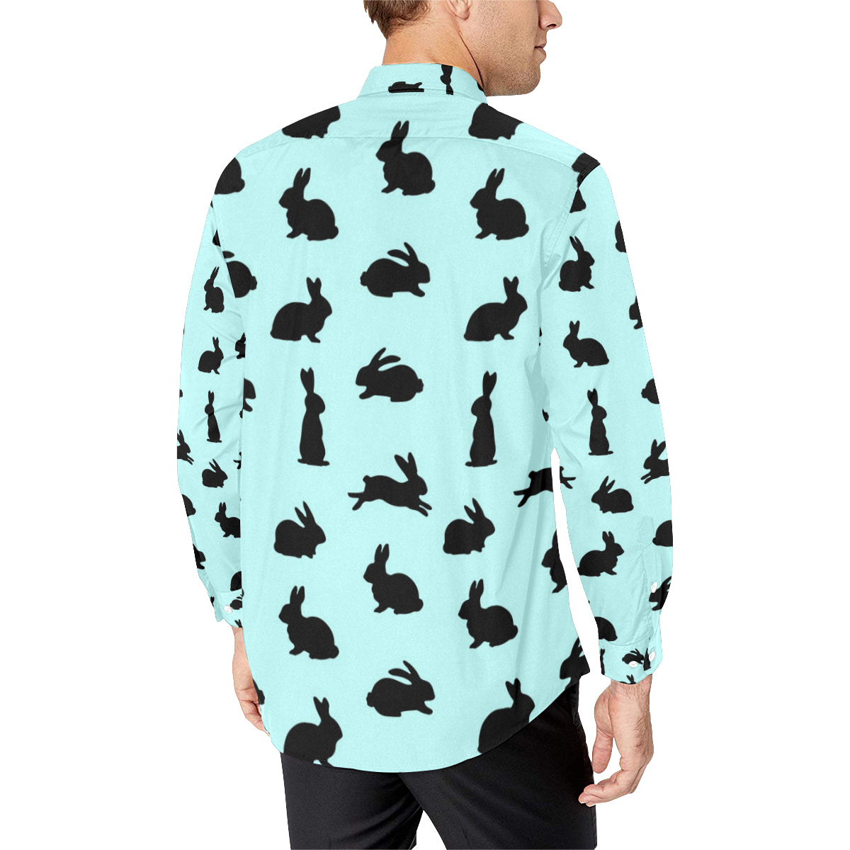 Rabbit Pattern Print Design RB010 Men's Long Sleeve Shirt