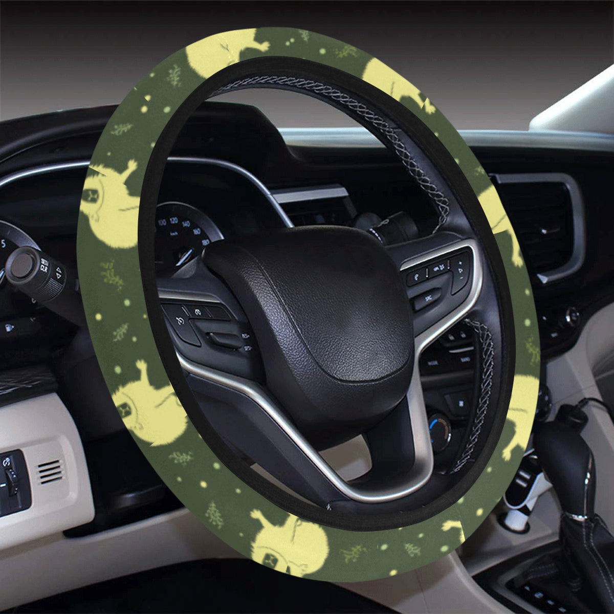 Capybara Pattern Print Design 03 Steering Wheel Cover with Elastic Edge
