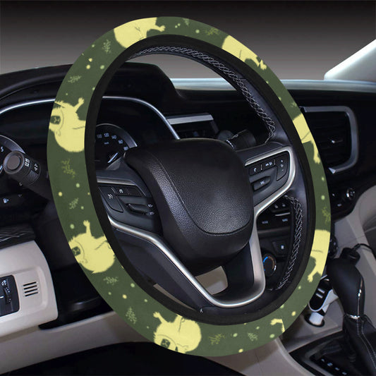 Capybara Pattern Print Design 03 Steering Wheel Cover with Elastic Edge