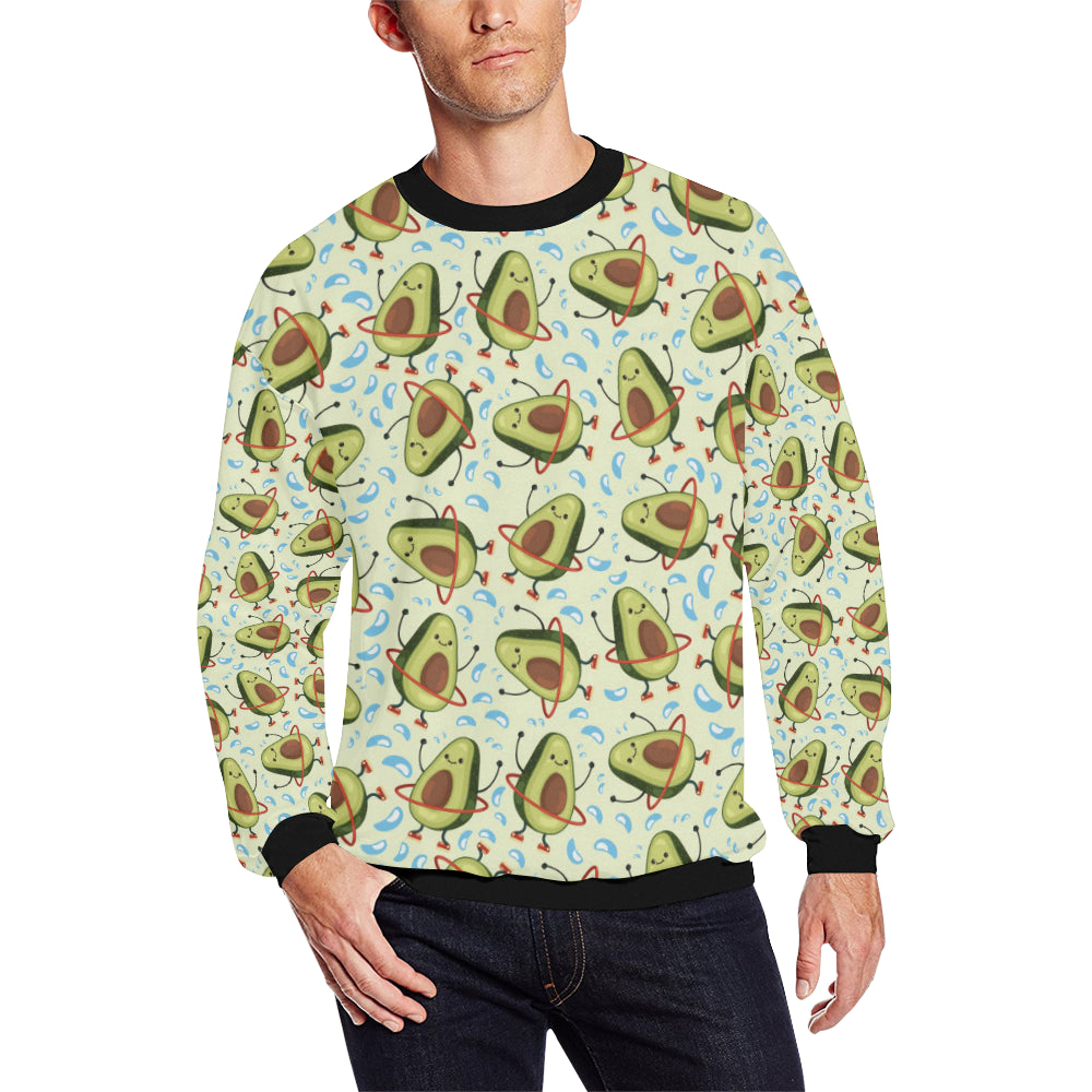 Avocado Pattern Print Design AC02 Men Long Sleeve Sweatshirt