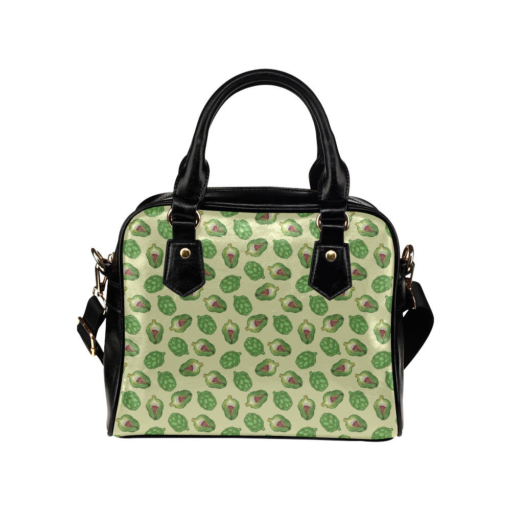 Artichoke Pattern Print Design 03 Shoulder Handbag