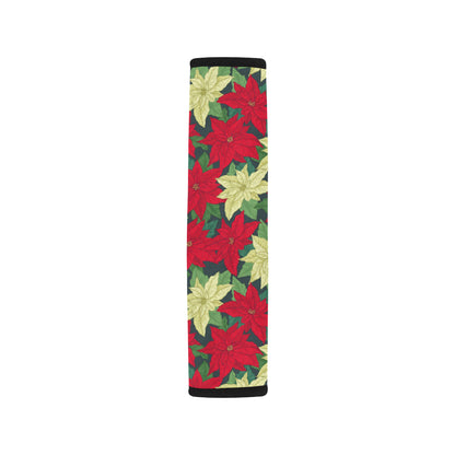 Poinsettia Pattern Print Design POT06 Car Seat Belt Cover