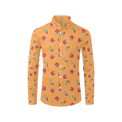 Apple Pie Pattern Print Design 02 Men's Long Sleeve Shirt
