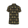 lotus Boho Pattern Print Design LO03 Men's Short Sleeve Button Up Shirt