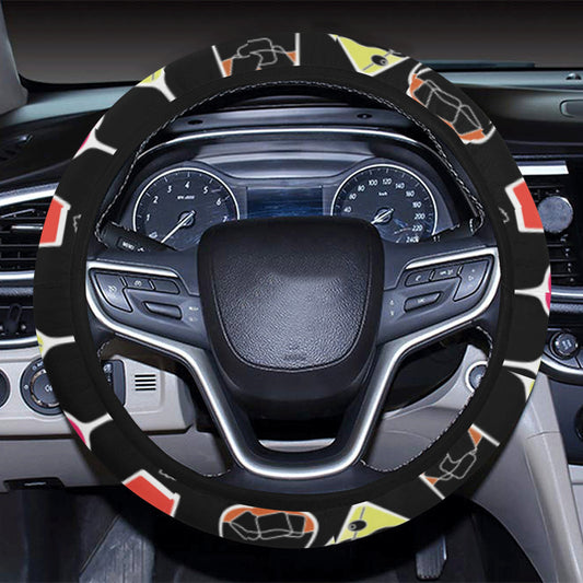 Cocktail Pattern Print Design 01 Steering Wheel Cover with Elastic Edge