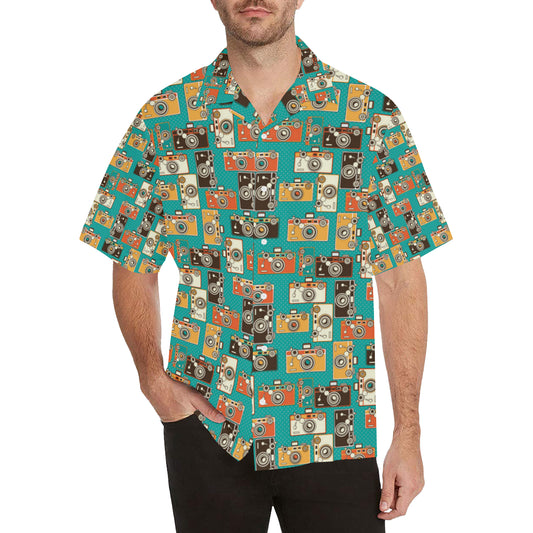 Camera Pattern Print Design 02 Men's Hawaiian Shirt