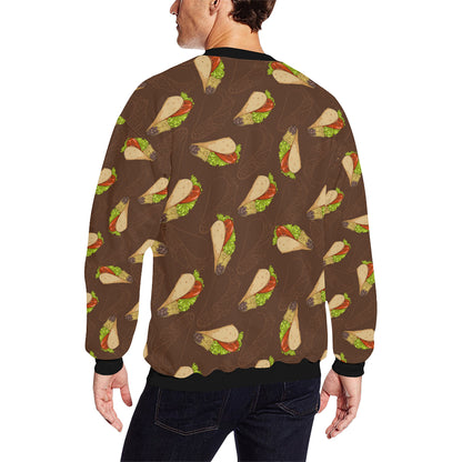 Taco Pattern Print Design TC08 Men Long Sleeve Sweatshirt