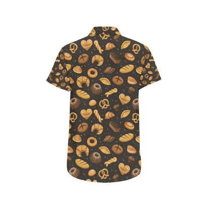 Bread Pattern Print Design 05 Men's Short Sleeve Button Up Shirt