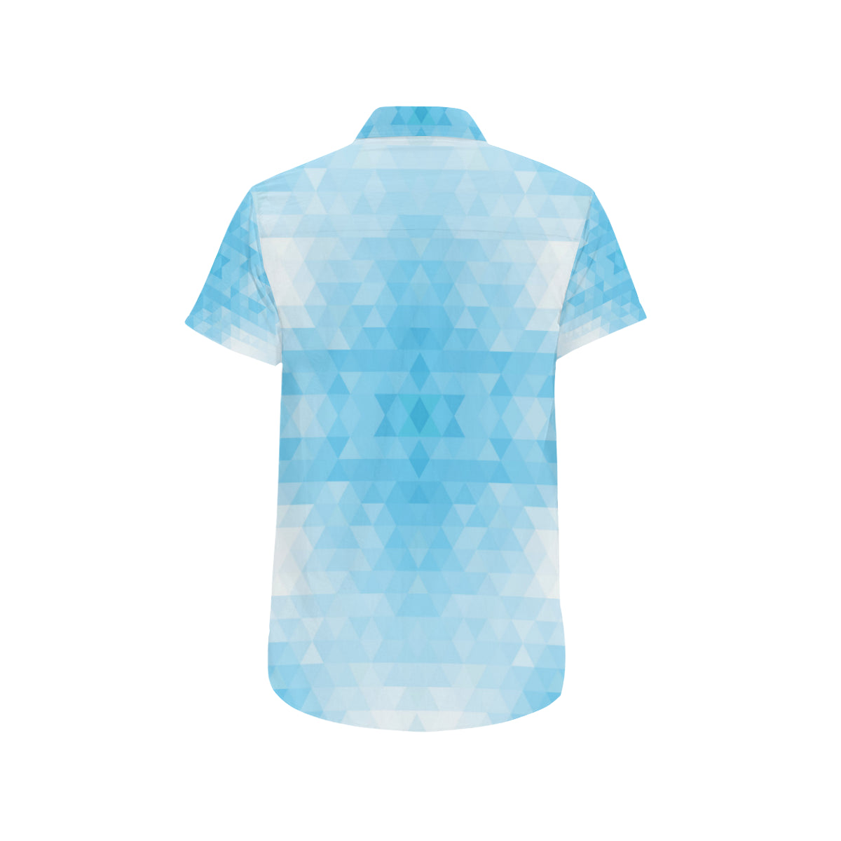 Geometric Blue Pattern Print Design 01 Men's Short Sleeve Button Up Shirt
