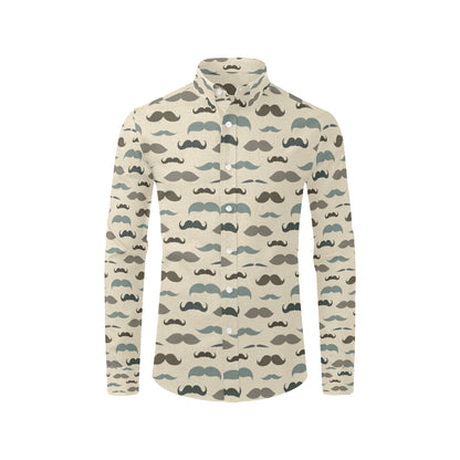 Mustache Pattern Print Design A01 Men's Long Sleeve Shirt