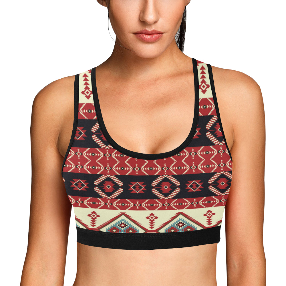Navajo Pattern Print Design A05 Sports Bra