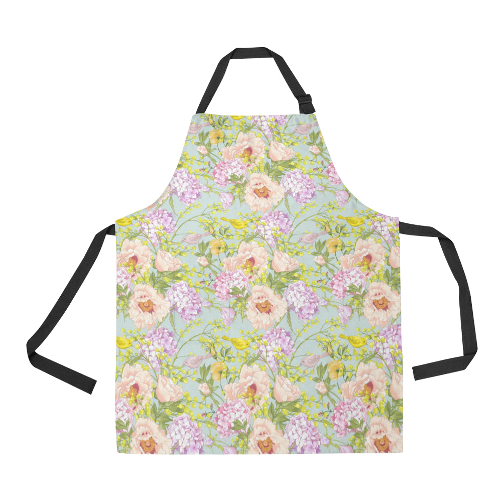 Hydrangea Pattern Print Design HD02 Apron with Pocket