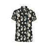 Daisy Pattern Print Design DS07 Men's Short Sleeve Button Up Shirt