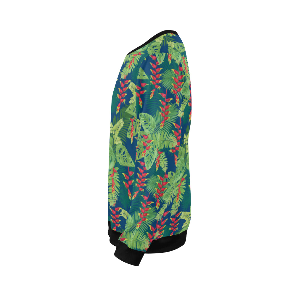 Heliconia Pattern Print Design HL08 Men Long Sleeve Sweatshirt