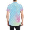 Rainbow Pattern Print Design A06 Men's Short Sleeve Button Up Shirt