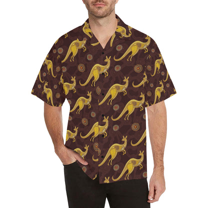 Kangaroos Aboriginal Pattern Print Design 08 Men's Hawaiian Shirt