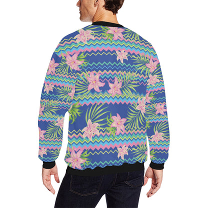 Lily Pattern Print Design LY015 Men Long Sleeve Sweatshirt