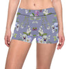 Pansy Pattern Print Design PS05 Yoga Shorts