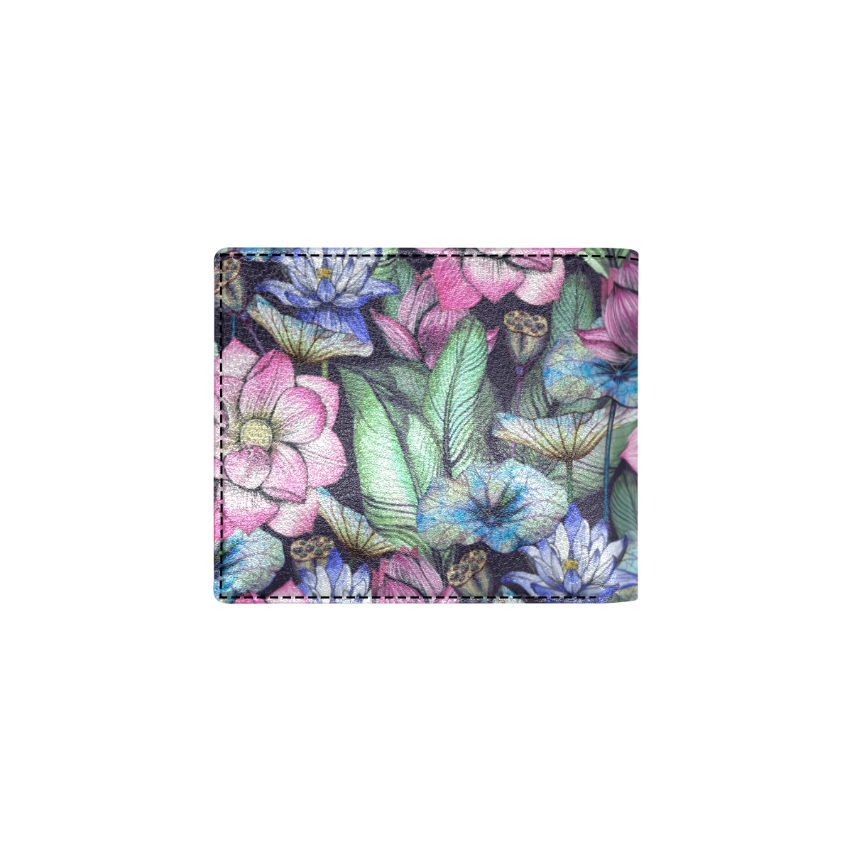 Water Lily Pattern Print Design WL07 Men's ID Card Wallet