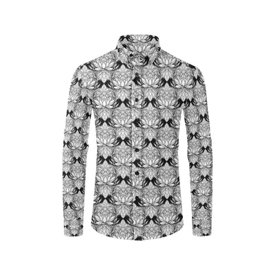 Lotus Mandala Print Pattern Men's Long Sleeve Shirt