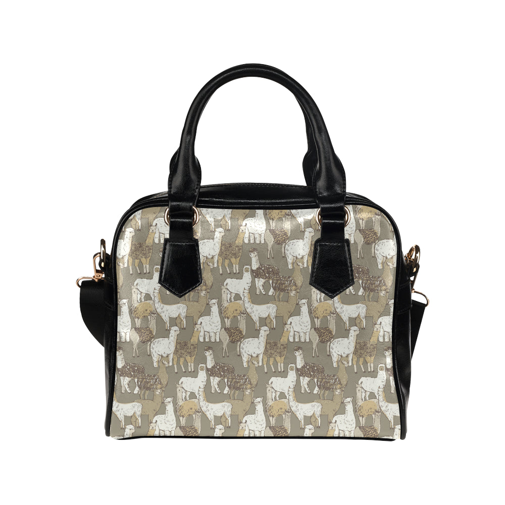 Alpaca Pattern Print Design 01 Shoulder Handbag