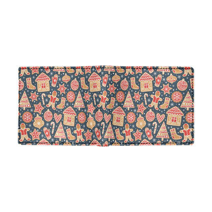 Gingerbread Pattern Print Design 03 Men's ID Card Wallet
