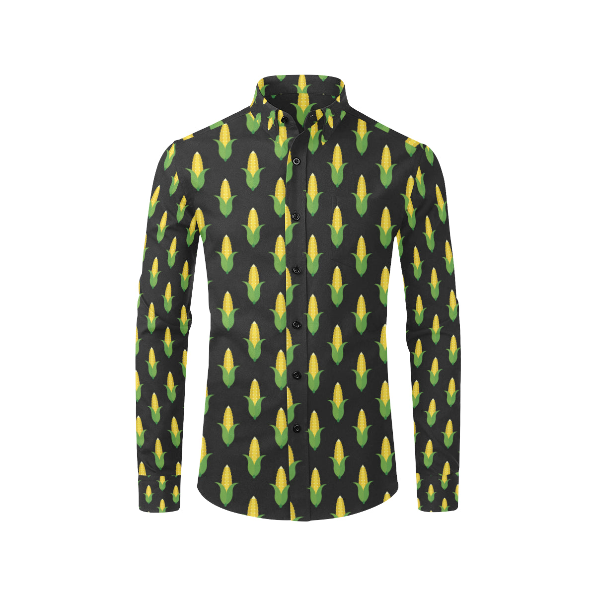 Corn Pattern Print Design 05 Men's Long Sleeve Shirt