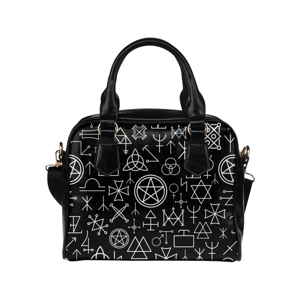 Pentagram Pattern Print Design A02 Shoulder Handbag