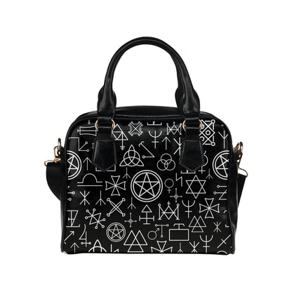 Pentagram Pattern Print Design A02 Shoulder Handbag