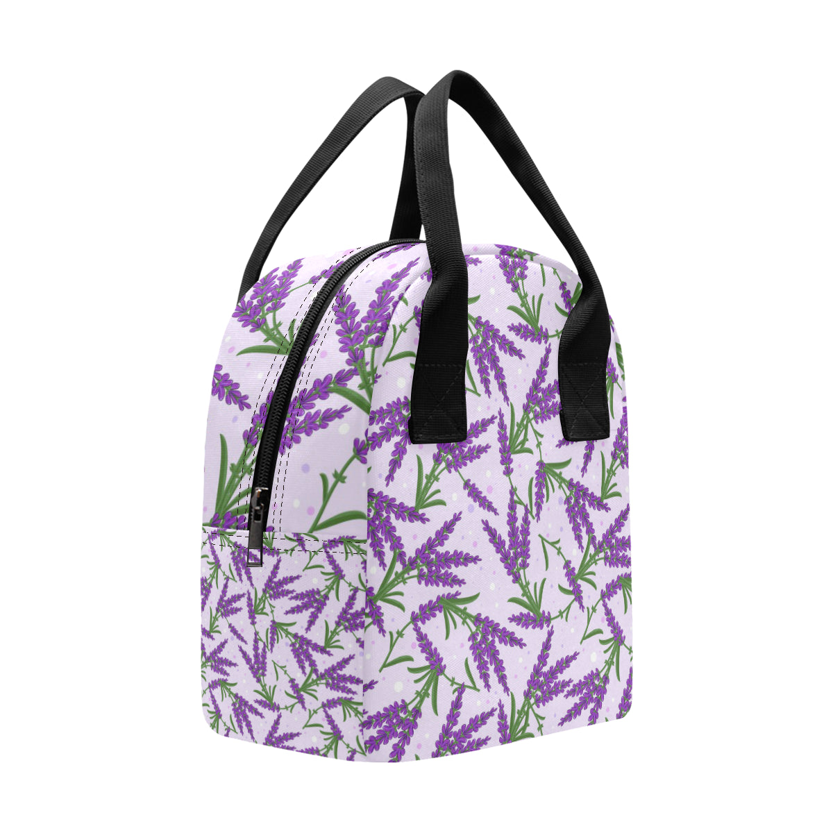 Lavender Pattern Print Design LV02 Insulated Lunch Bag