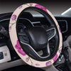 Orchid Purple Pattern Print Design OR04 Steering Wheel Cover with Elastic Edge
