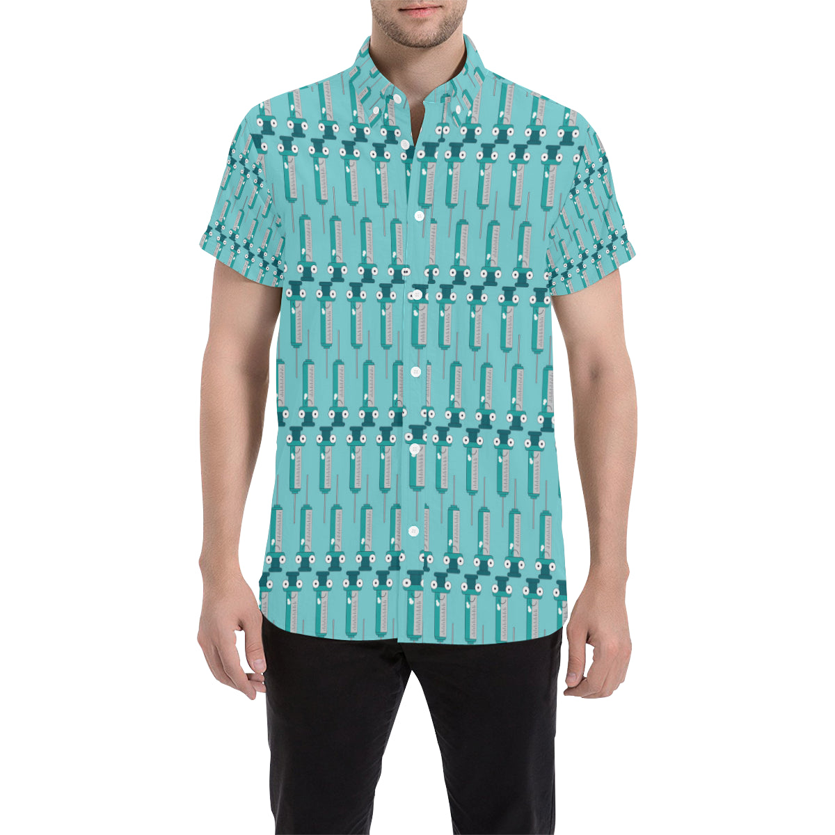Phlebotomist Concept Design Men's Short Sleeve Button Up Shirt