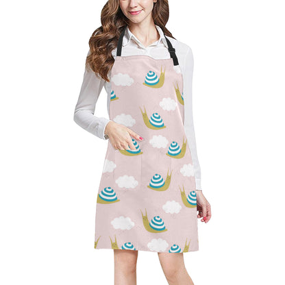 Snail Pattern Print Design 02 Apron with Pocket