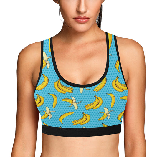 Banana Pattern Print Design BA08 Sports Bra