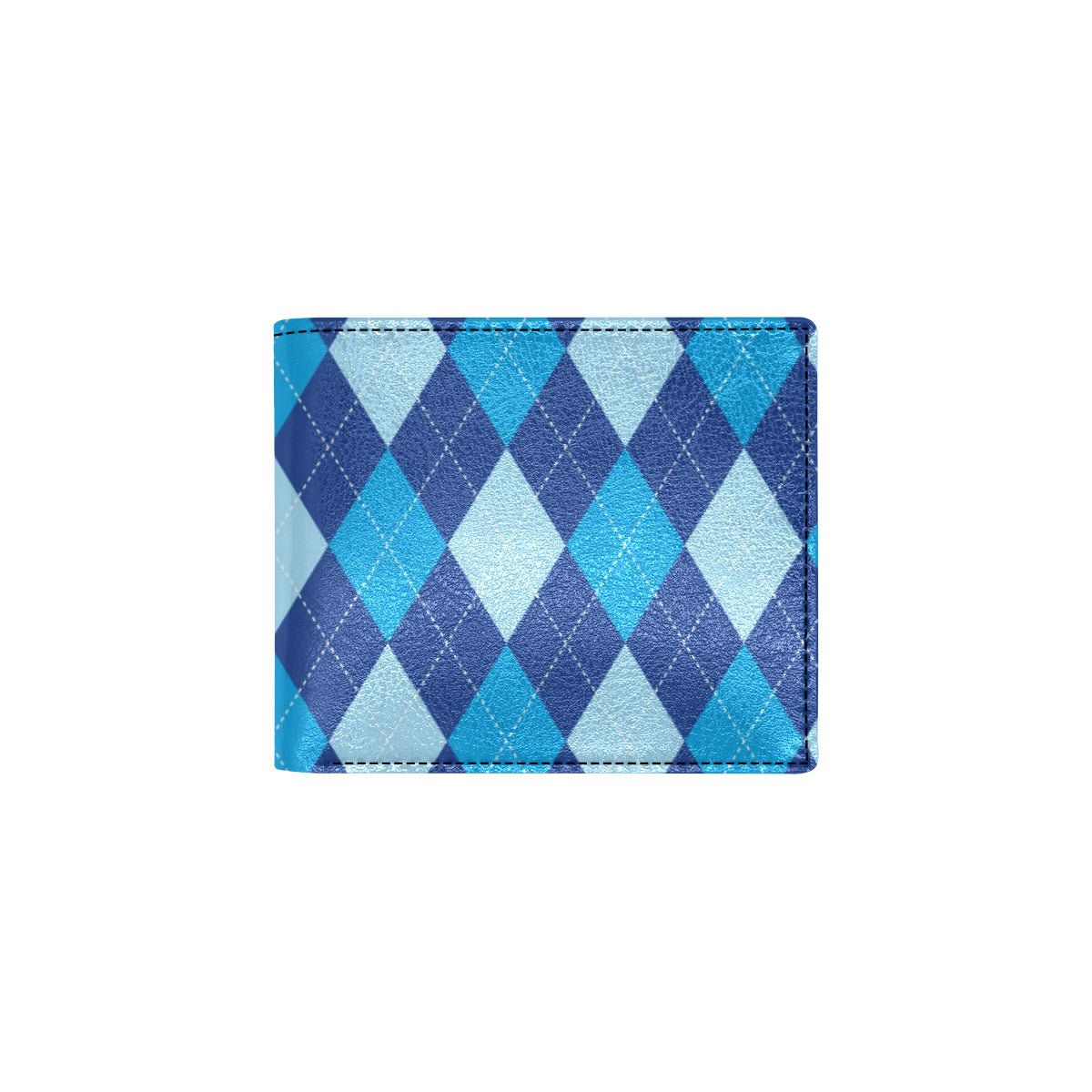 Argyle Blue Pattern Print Design 02 Men's ID Card Wallet