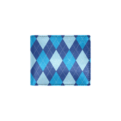 Argyle Blue Pattern Print Design 02 Men's ID Card Wallet